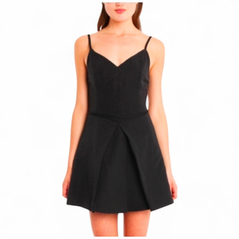 THEYSKENS' THEORY Black Dillon Flacky Linen Blend Mini Dress - Small